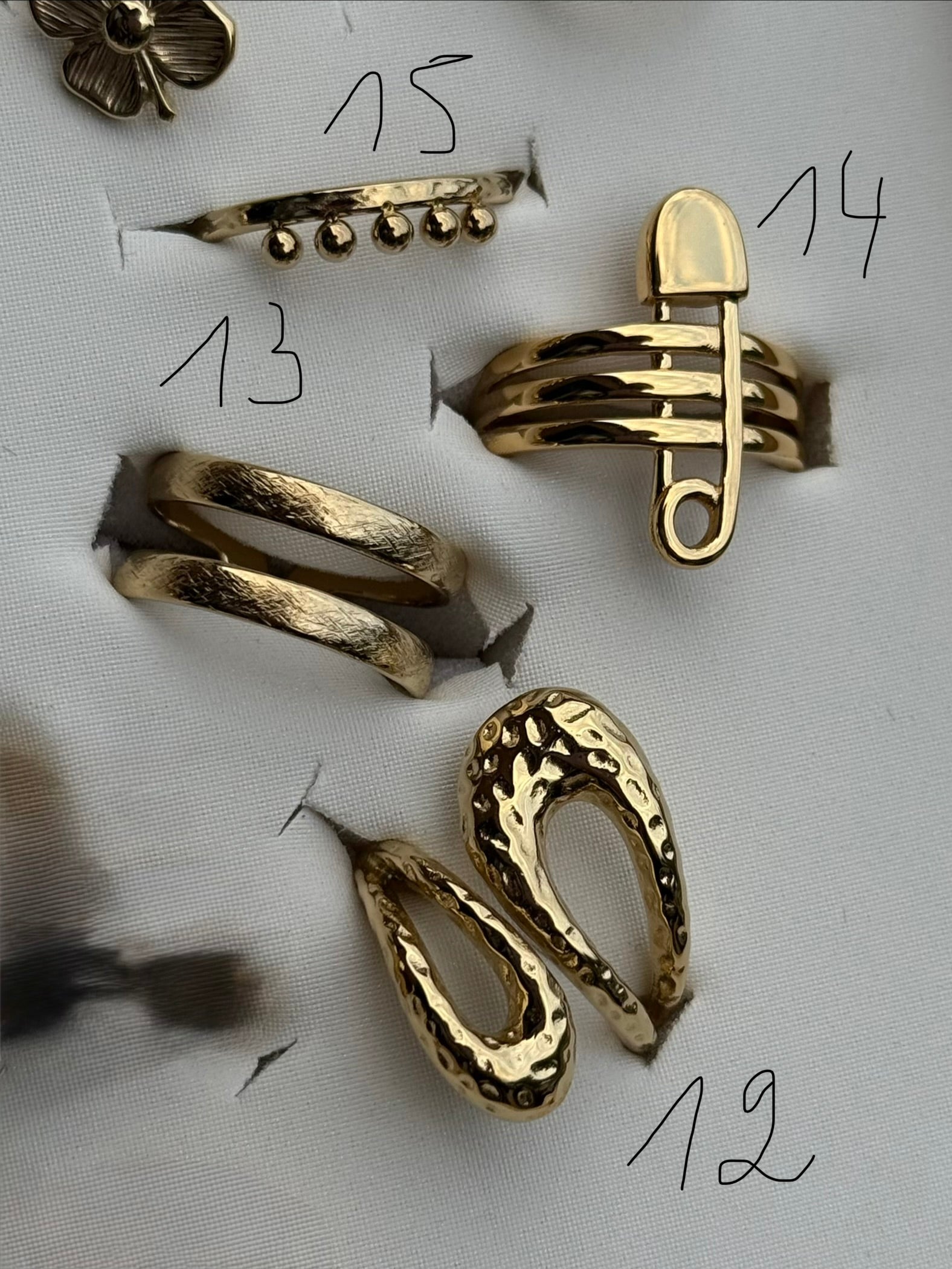 Bague doré 0500 en acier inoxydable
