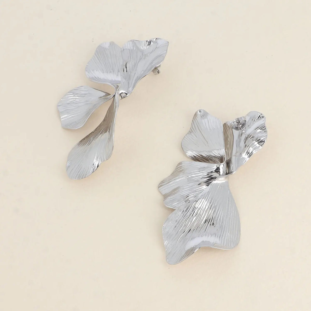 Boucles d’oreilles puces - 4 feuillages texturés