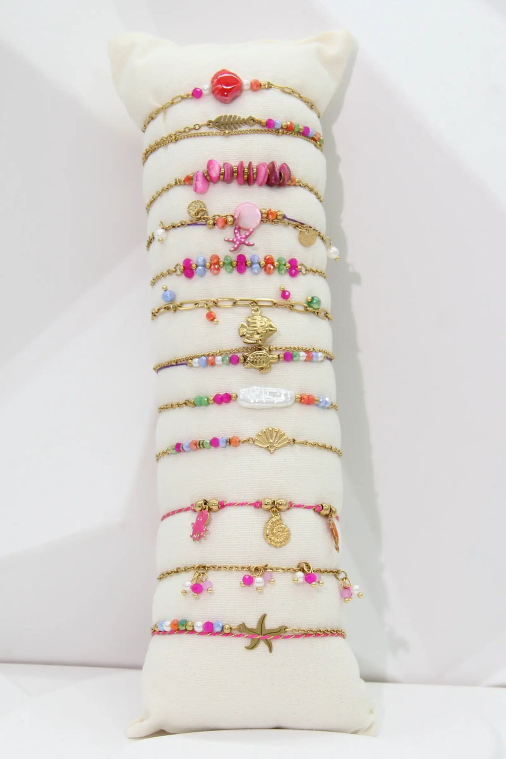 Lot de 12 Bracelets Thème Marin Multicolore en Acier Inoxyda