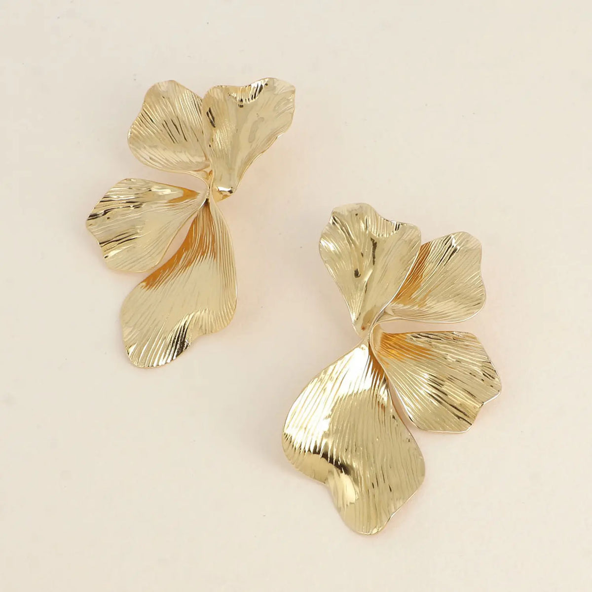 Boucles d’oreilles puces - 4 feuillages texturés