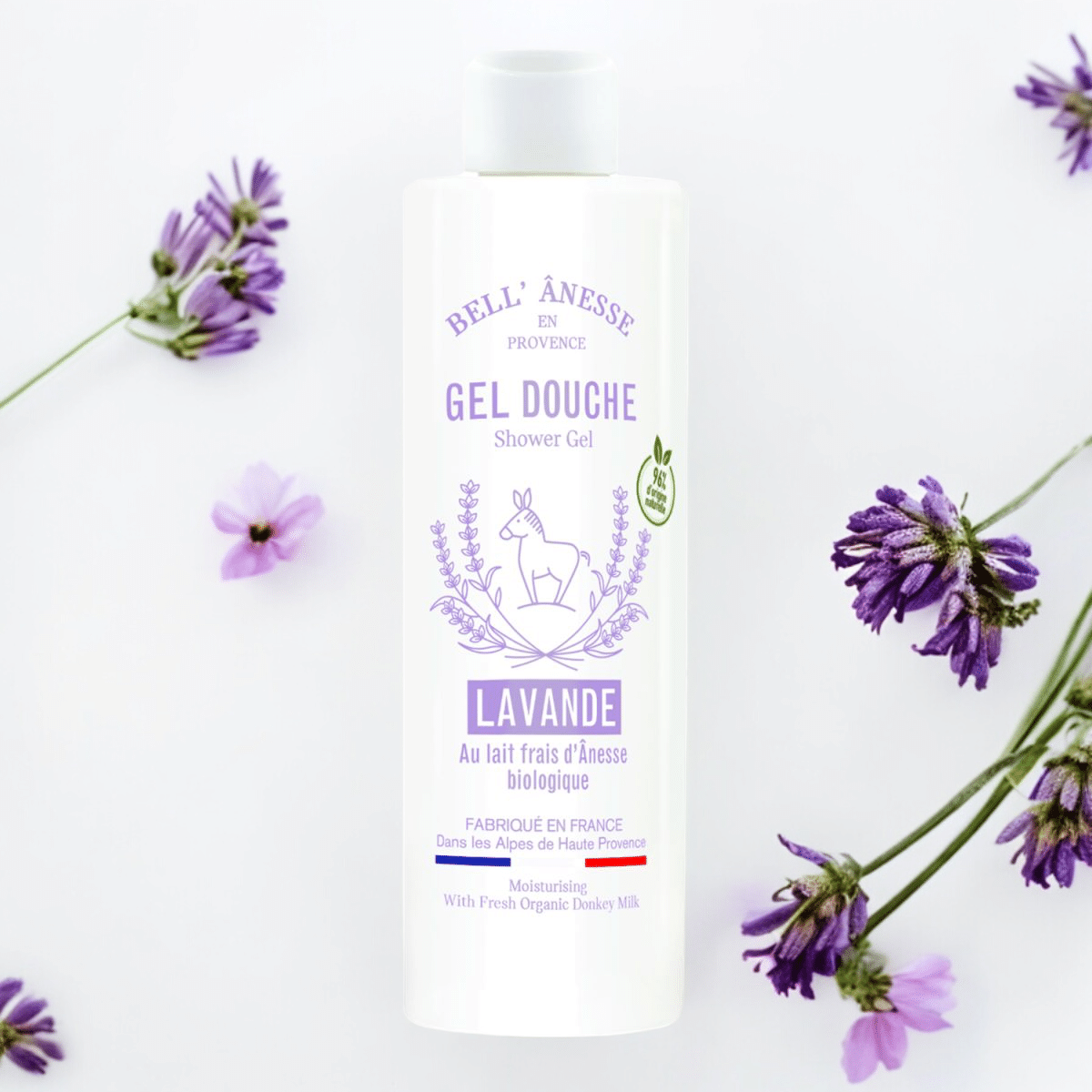 Gel douche lavande au lait d'ânesse BIO 250ml