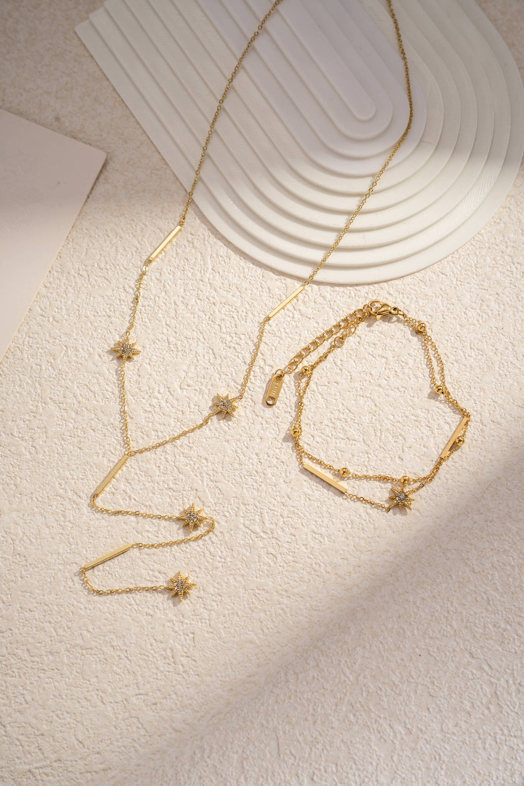 Collier Y Acier Inoxydable Étoile Strassée