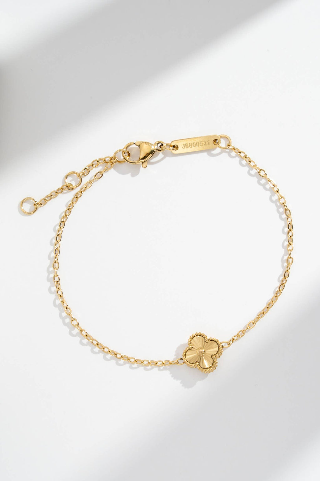 Bracelet trèfle doré chance délicate chaîne fine ajustable
