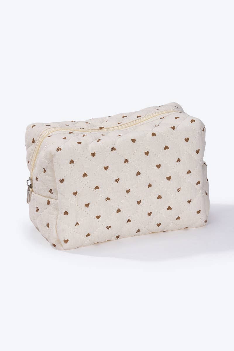 Trousse de toilette matelassée motif cœurs CY306JH