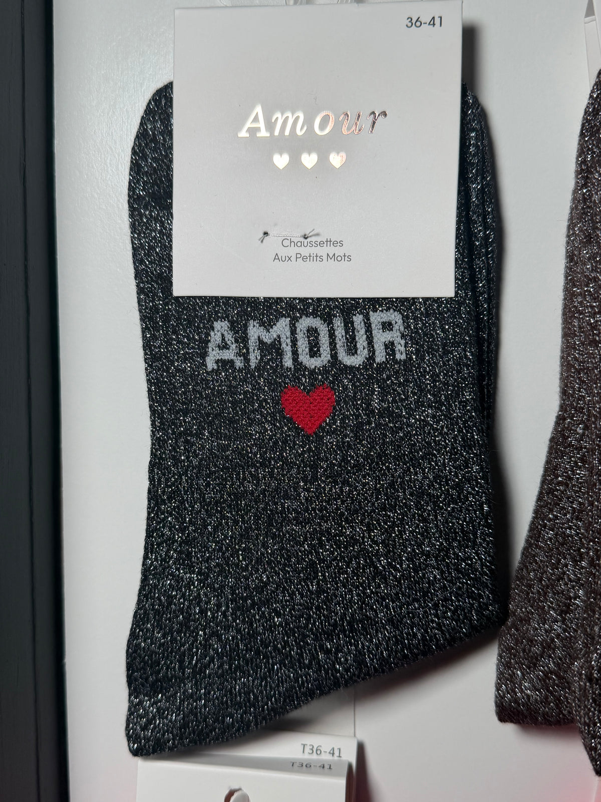 Chaussettes pailletées - AMOUR ❤️