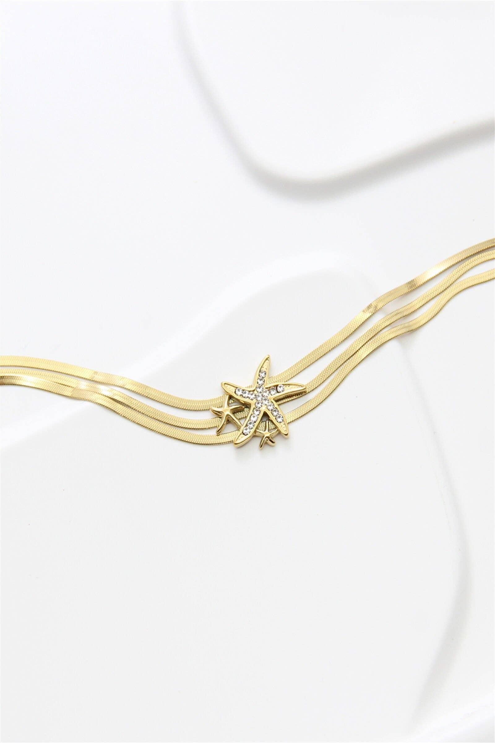 Bracelet Étoile De Mer En Acier Inoxydable Doré
