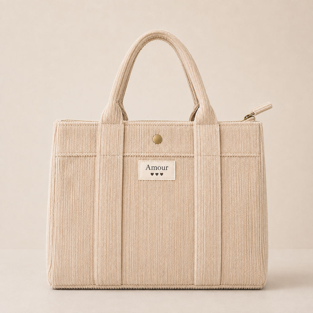 Sac cabas en velours côtelé 005-8092