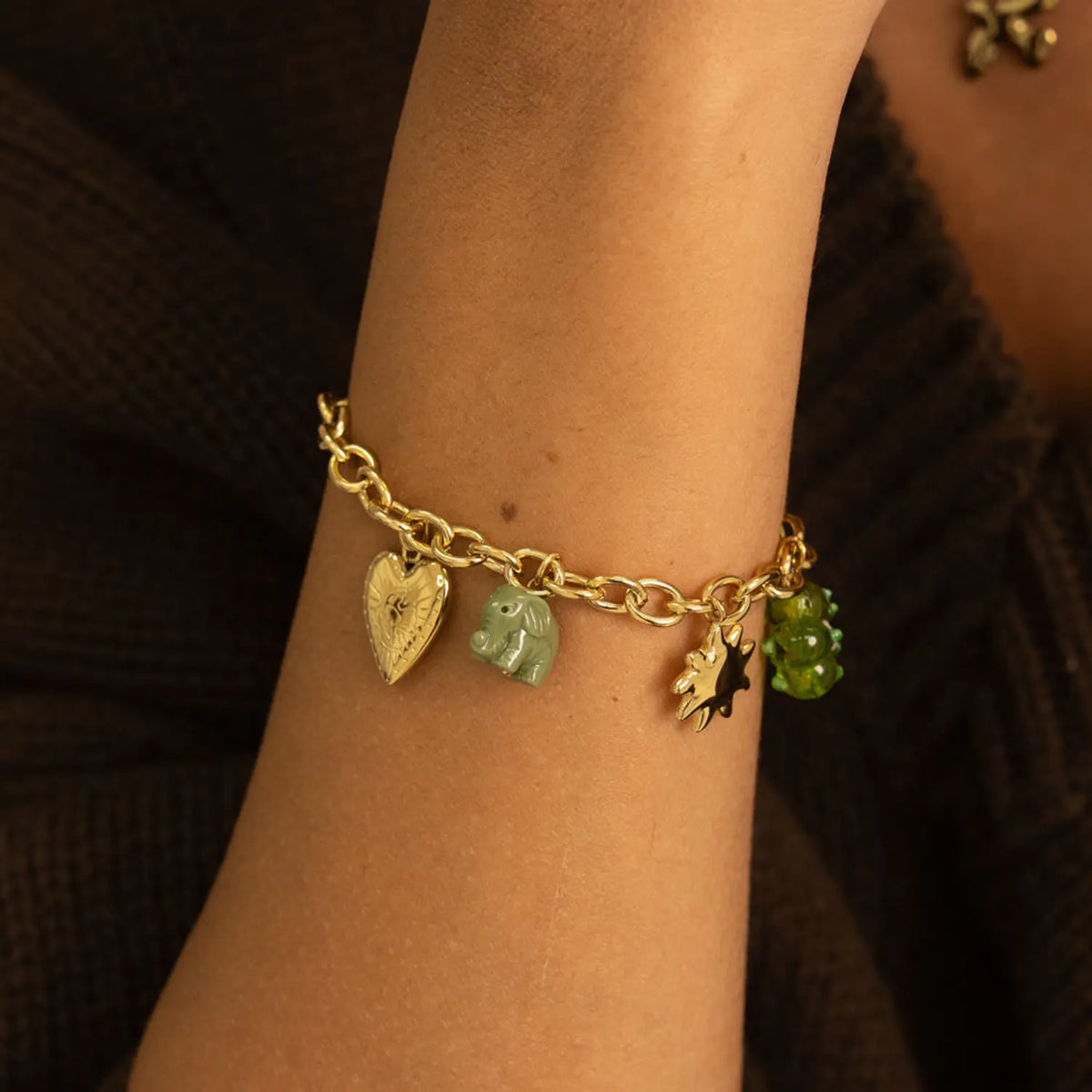 Bracelet breloques vert - Bohm