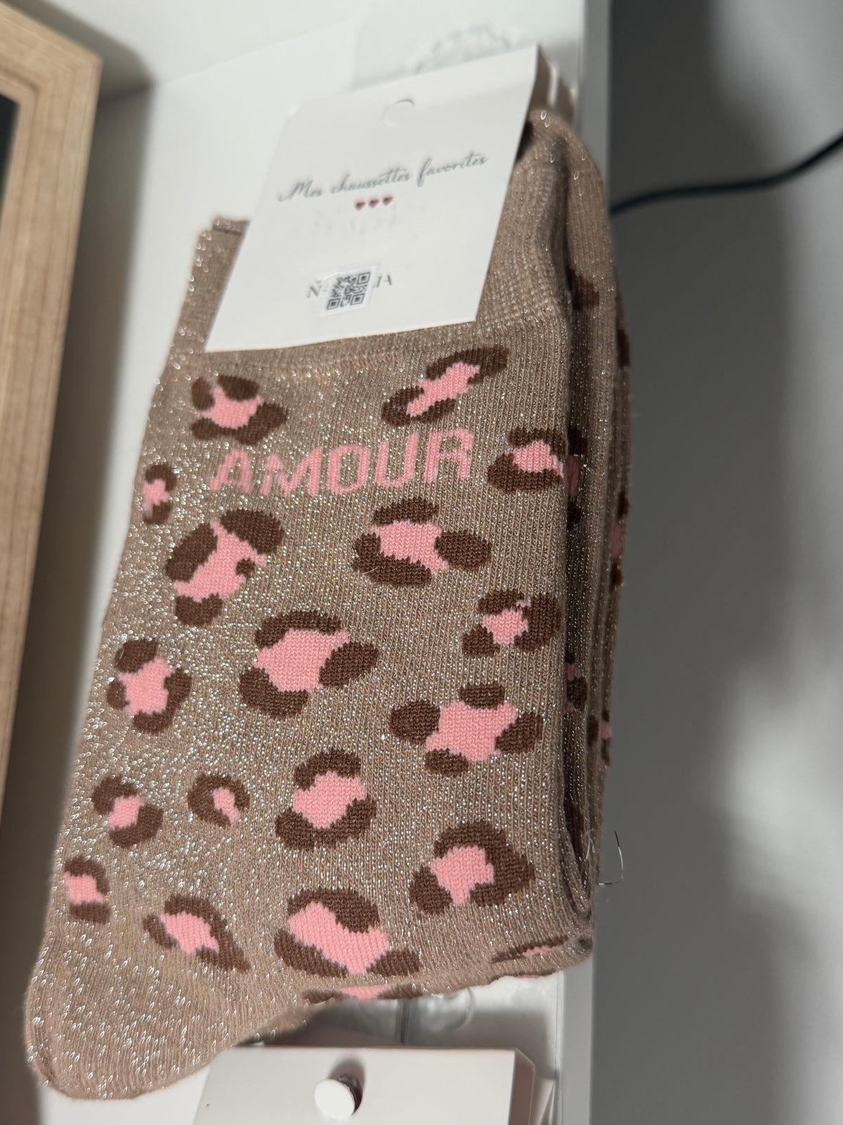 Chaussettes pailletées - Léopard