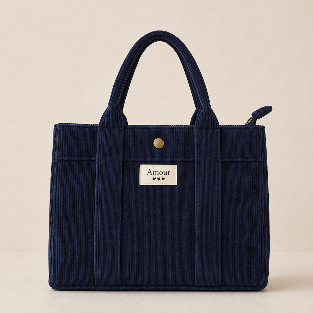 Sac cabas en velours côtelé 005-8092