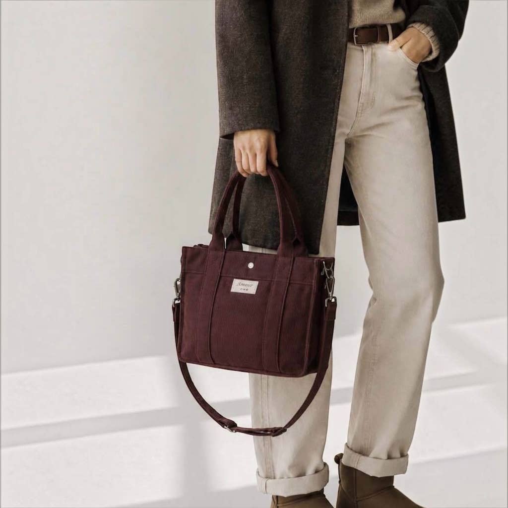 Sac cabas en velours côtelé 005-8092