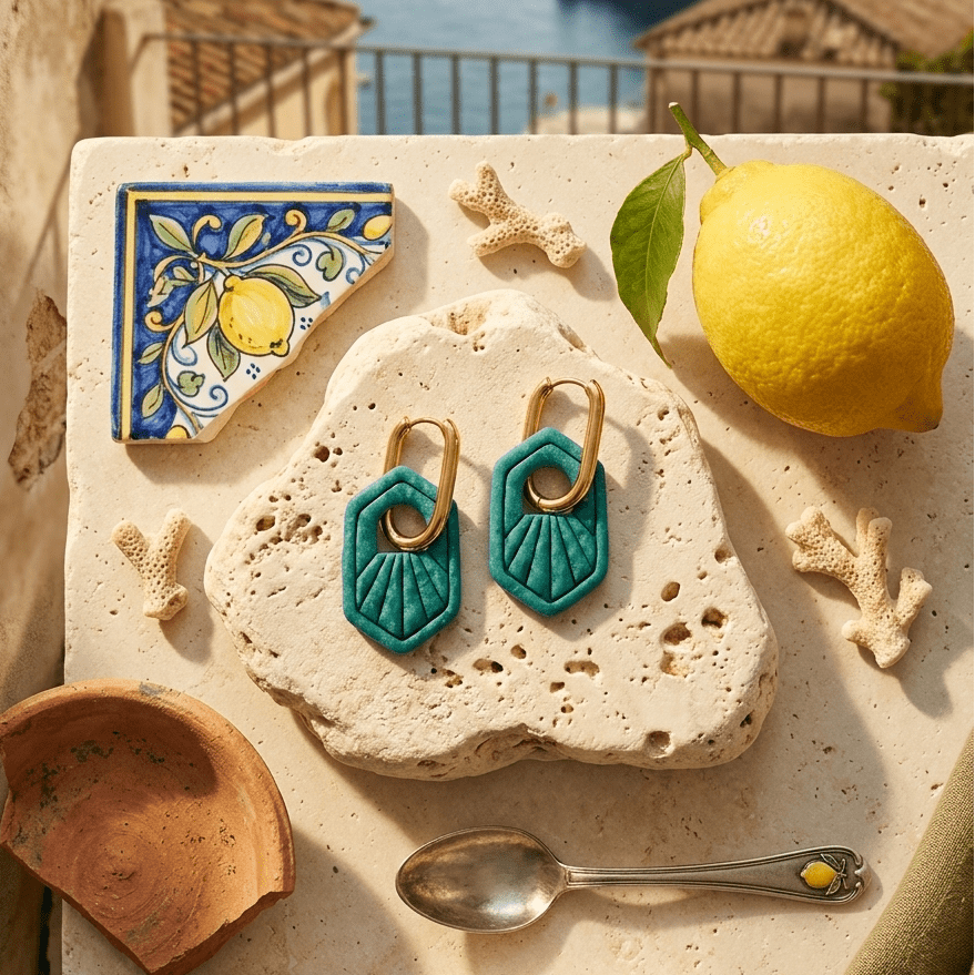 Eau de Mer – Boucles d'oreilles géométriques