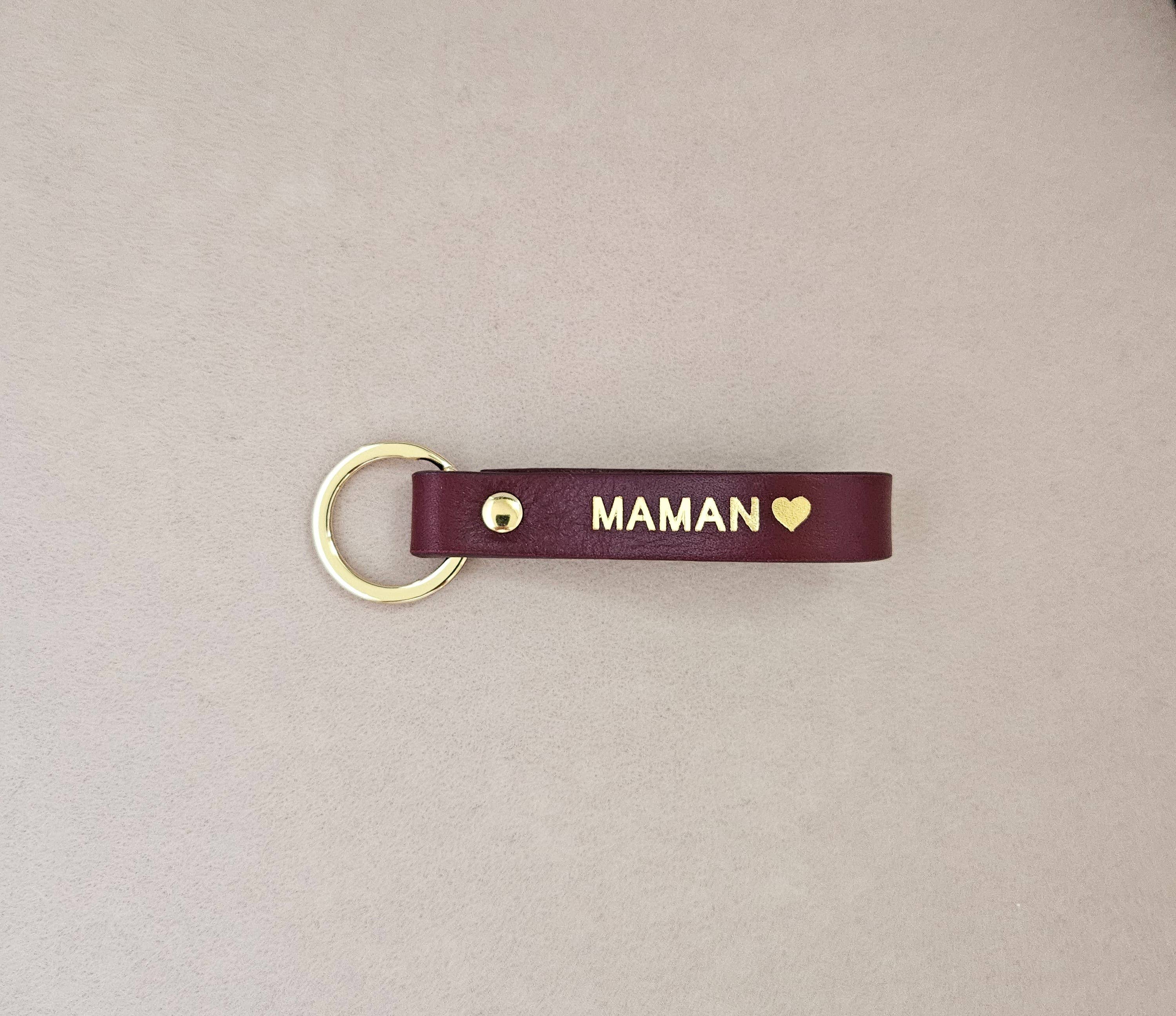 Porte-clé cuir maman