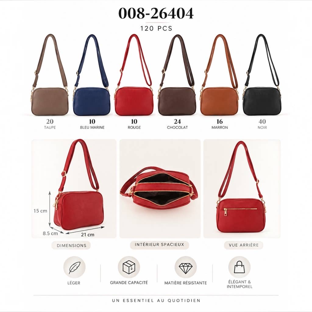 Sac bandoulière multi-poche 008-26404