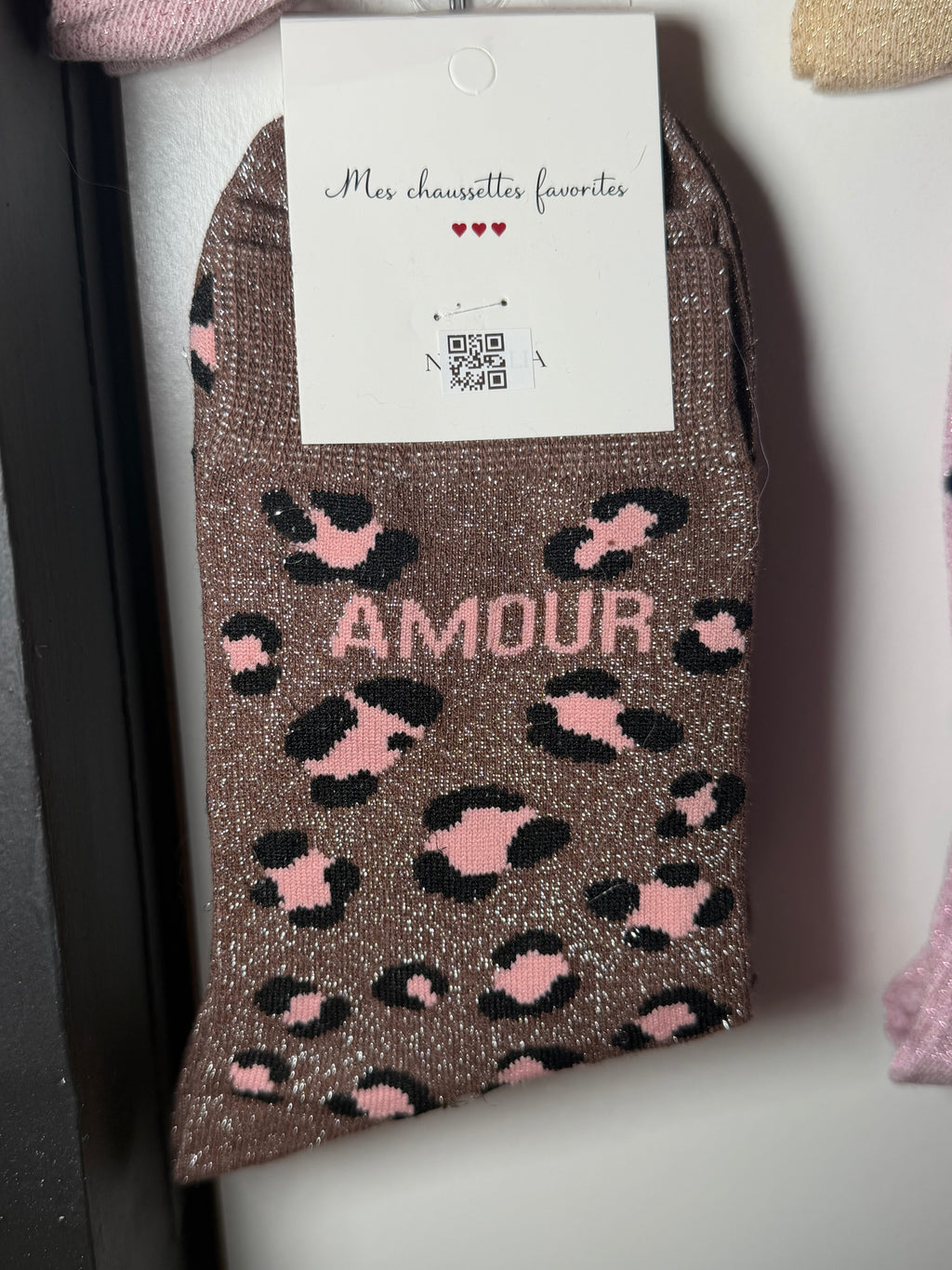 Chaussettes pailletées - Léopard