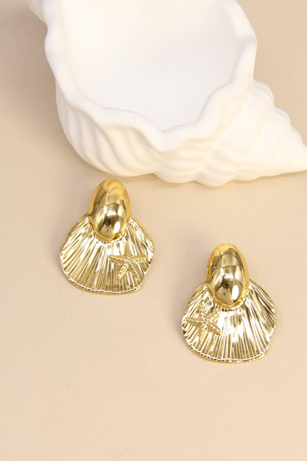 Boucles D’Oreilles Coquillage & Étoile – Acier Inoxydable Z15