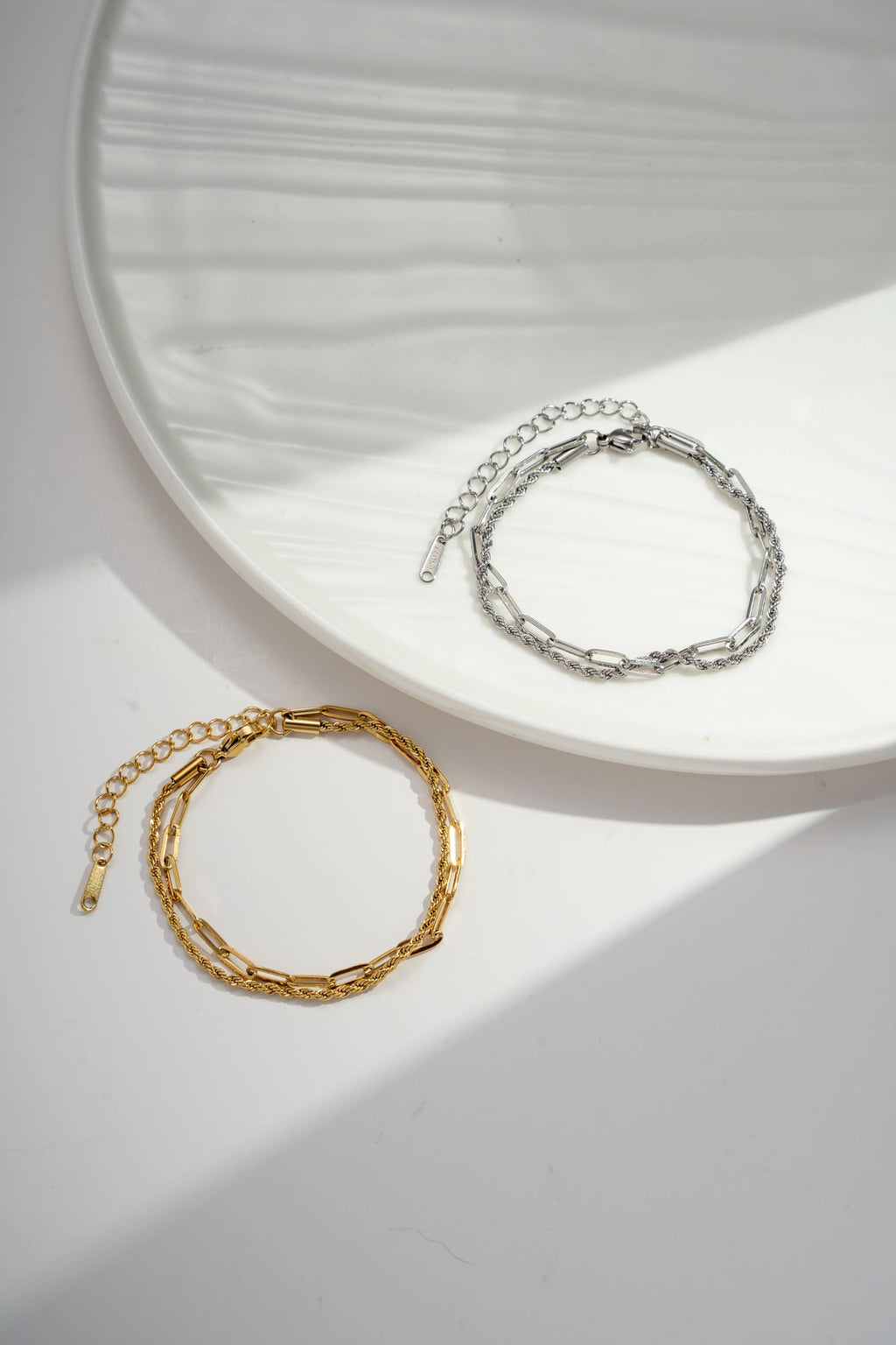 Bracelet en acier inoxydable double tour Maillons larges