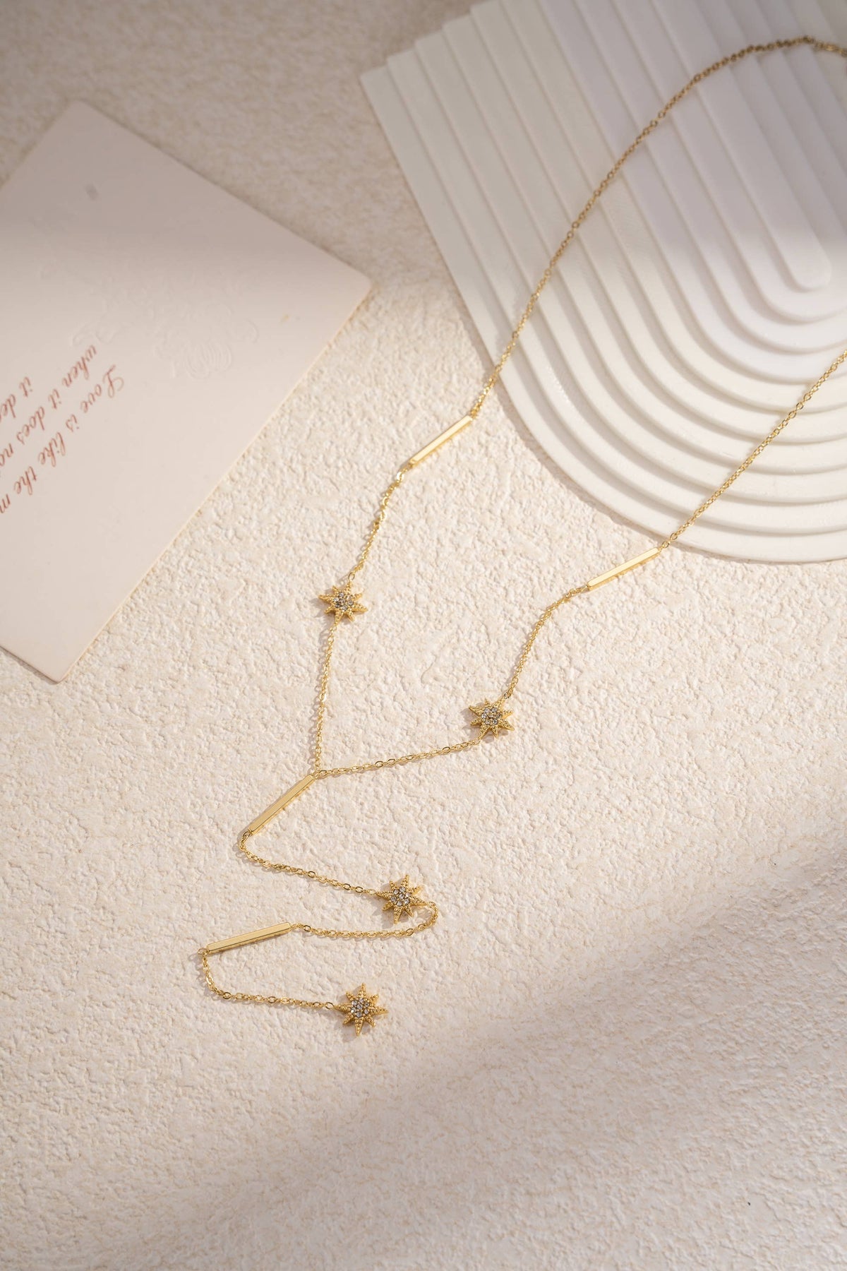 Collier Y Acier Inoxydable Étoile Strassée