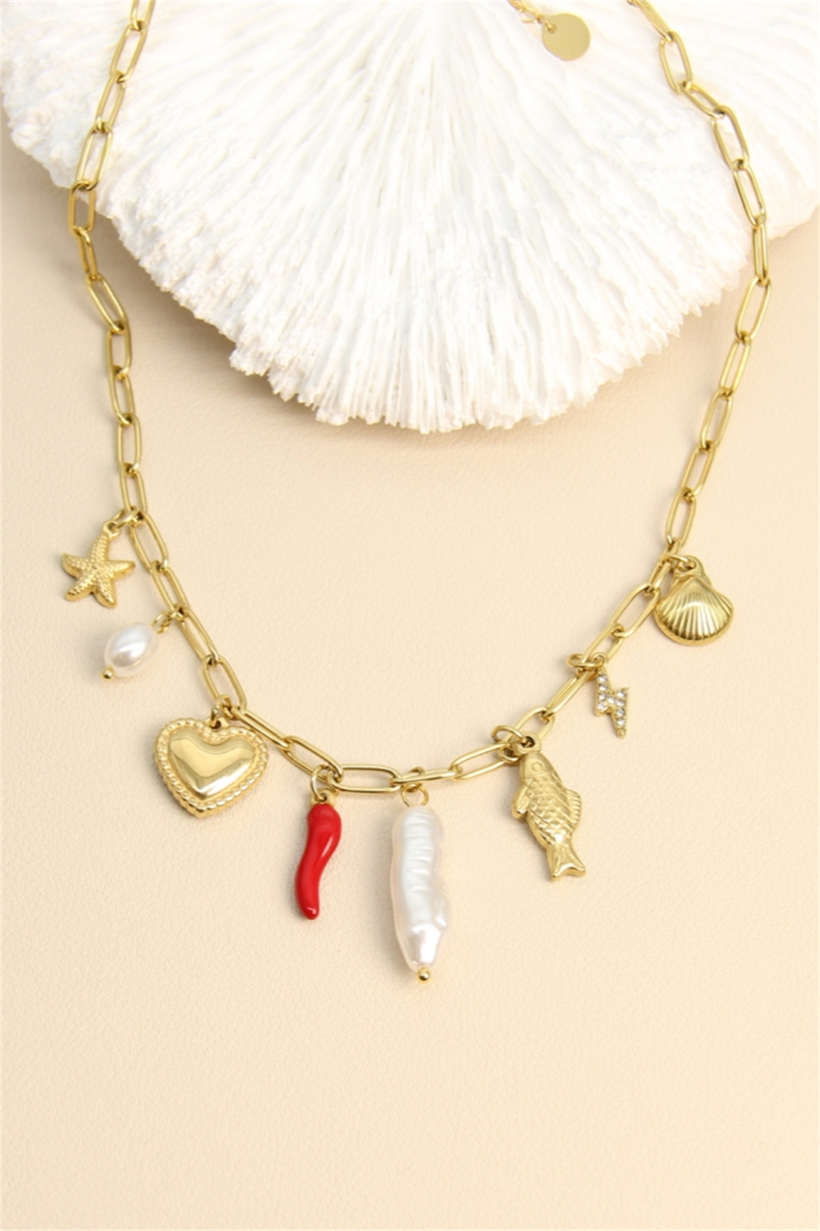 Collier Acier Inoxydable Avec Chaîne Maillons Marines