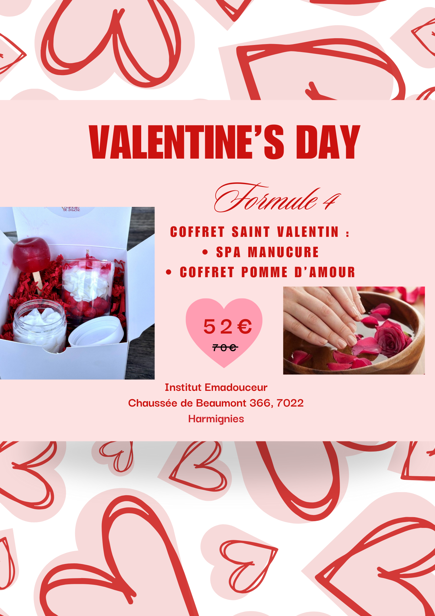 Box saint Valentin : spa manucure + coffret pomme d’amour