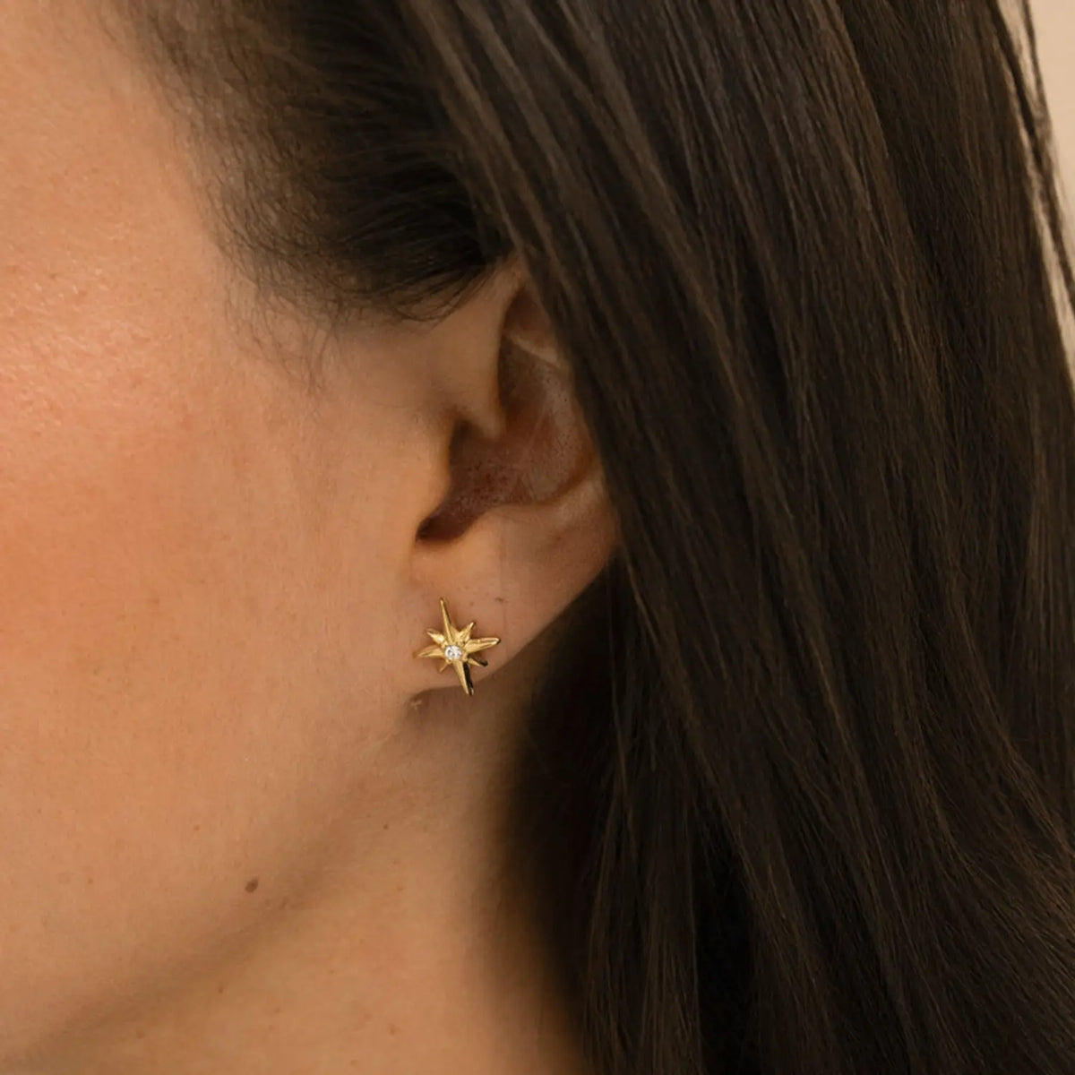 Boucles d’oreilles étoile du Nord et cristal