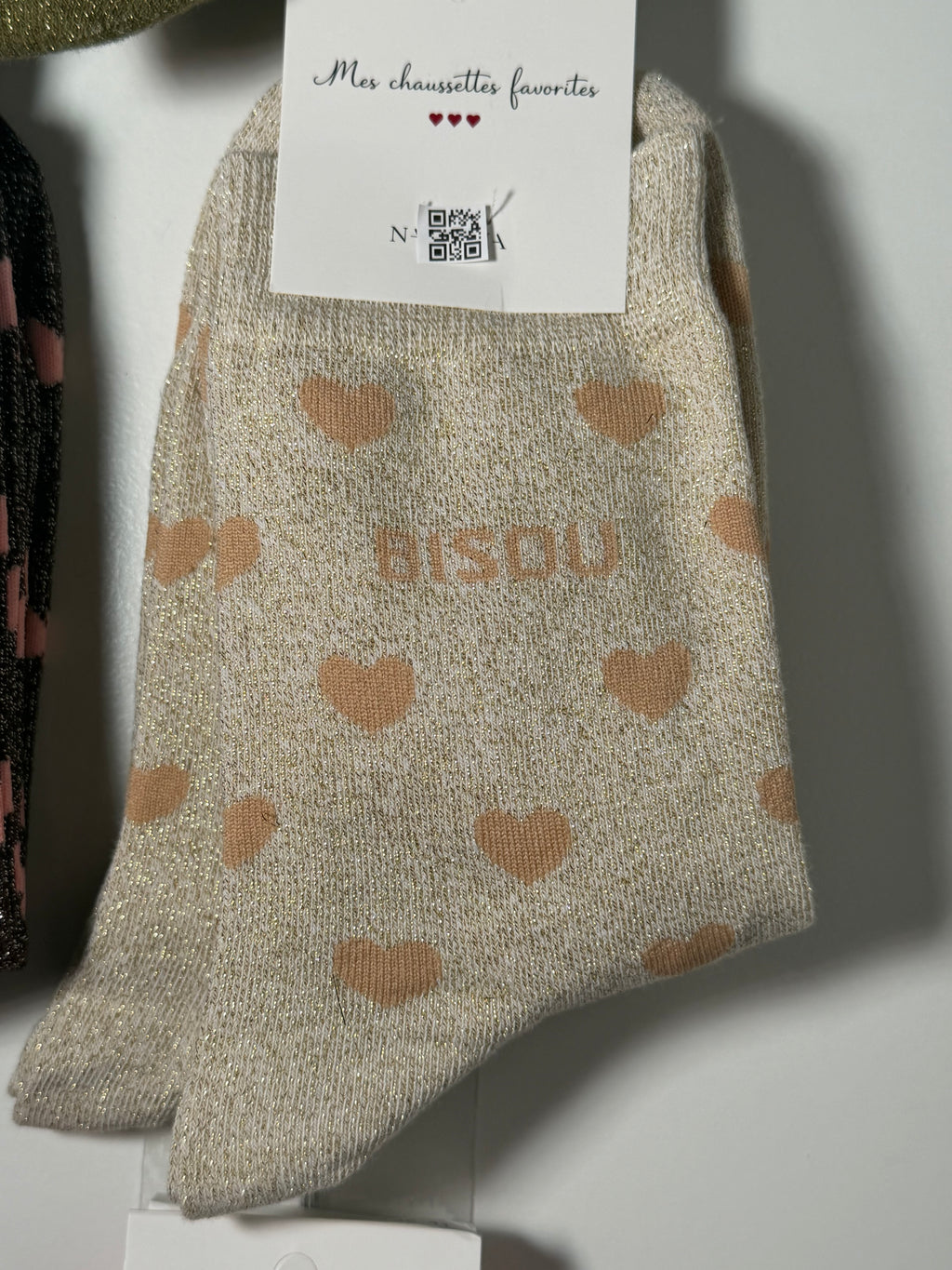 Chaussettes pailletées coeur - BISOU