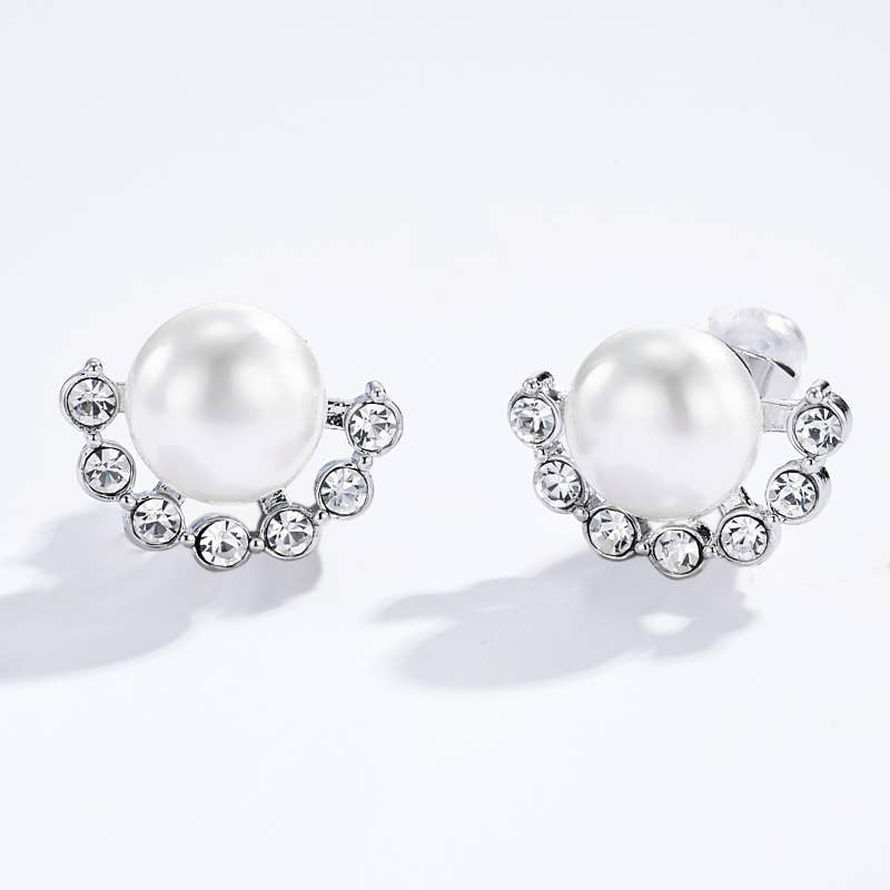 Boucle perle et ornement argenté