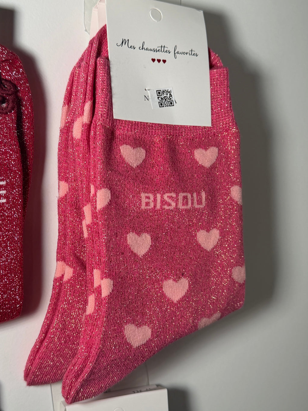 Chaussettes pailletées coeur - BISOU