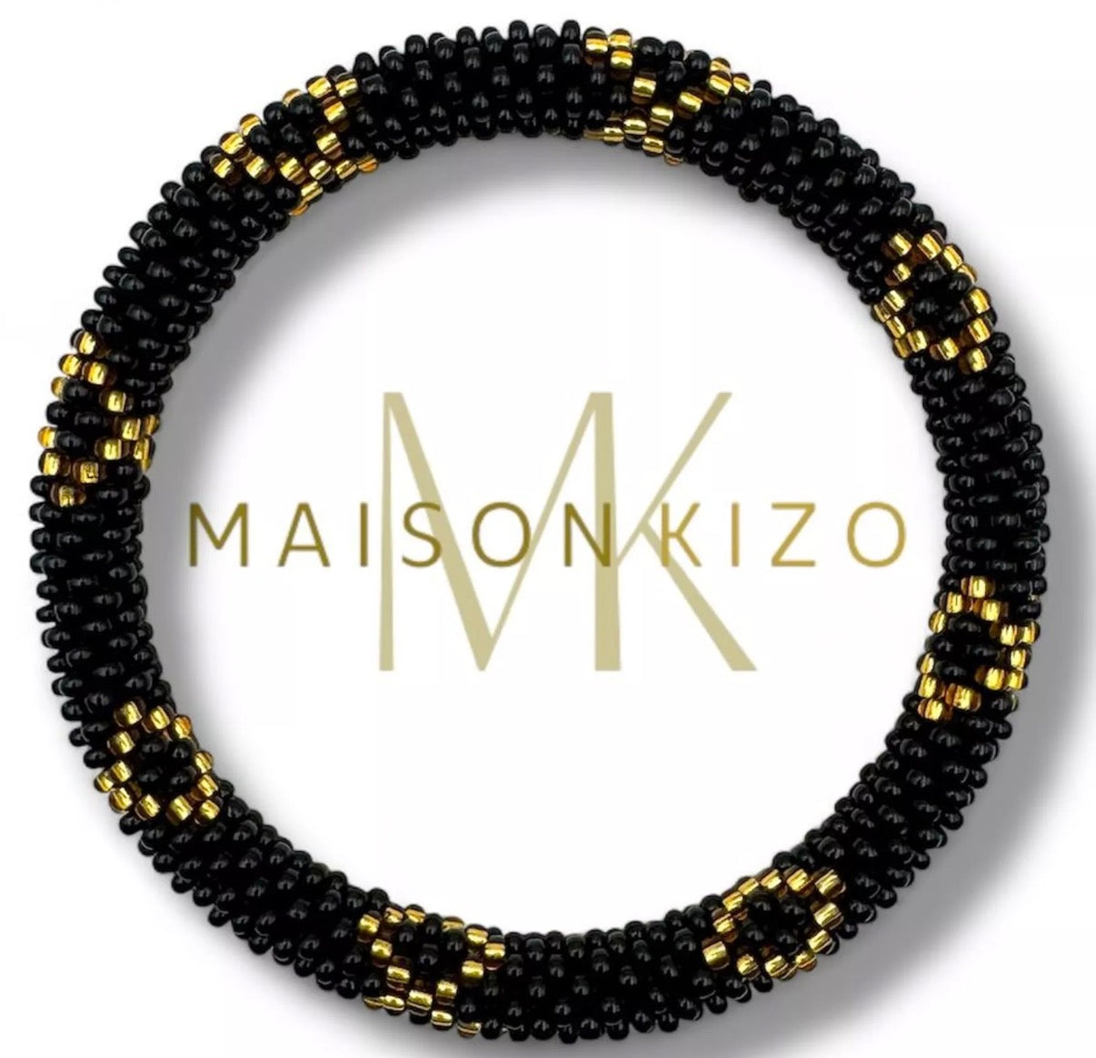 Bracelet népalais noir et doré N18