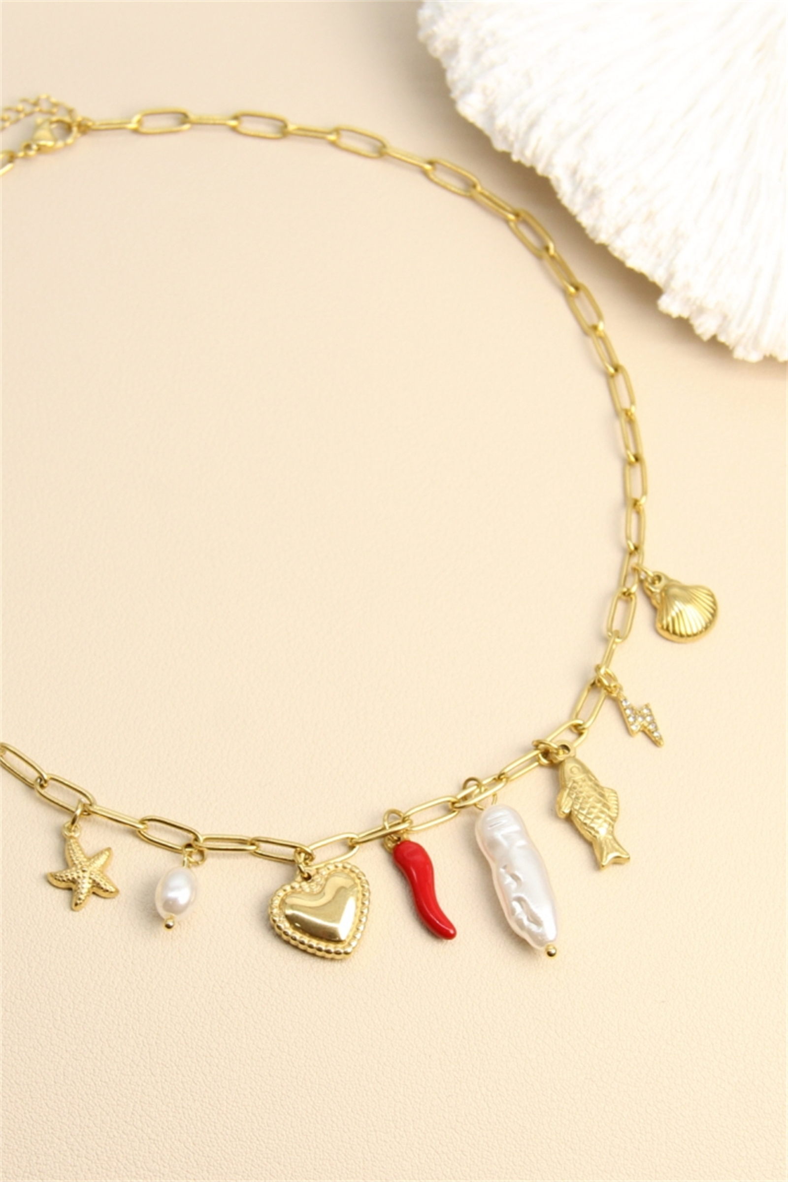 Collier Acier Inoxydable Avec Chaîne Maillons Marines