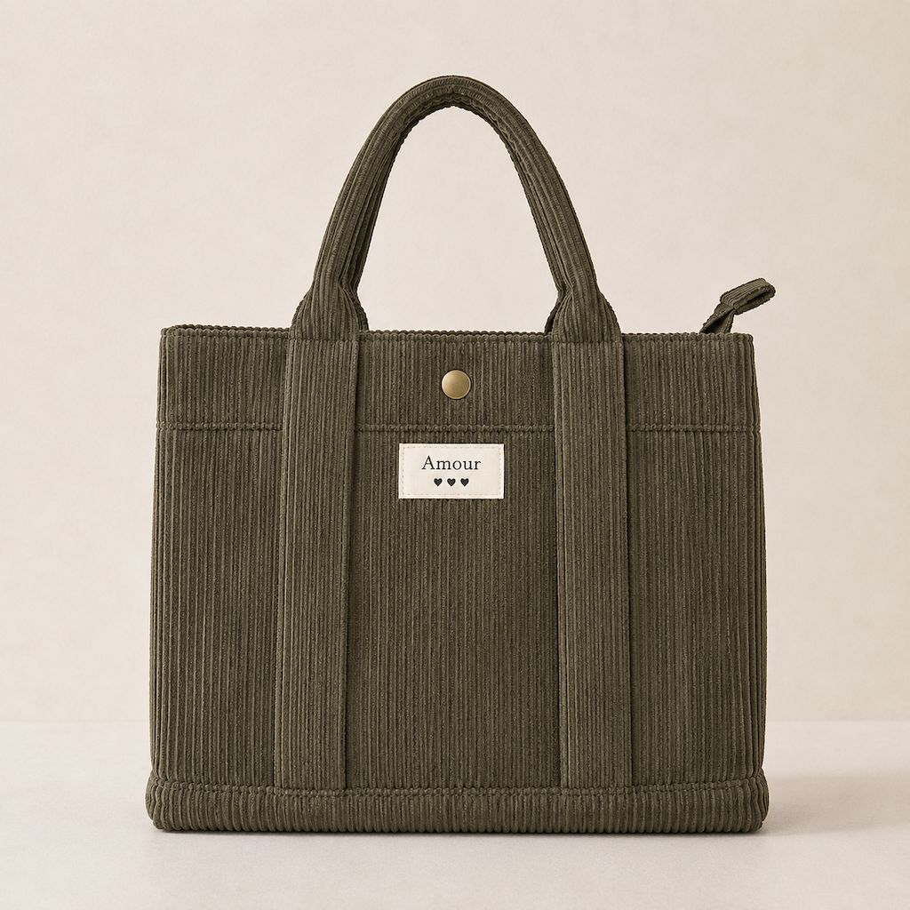 Sac cabas en velours côtelé 005-8092
