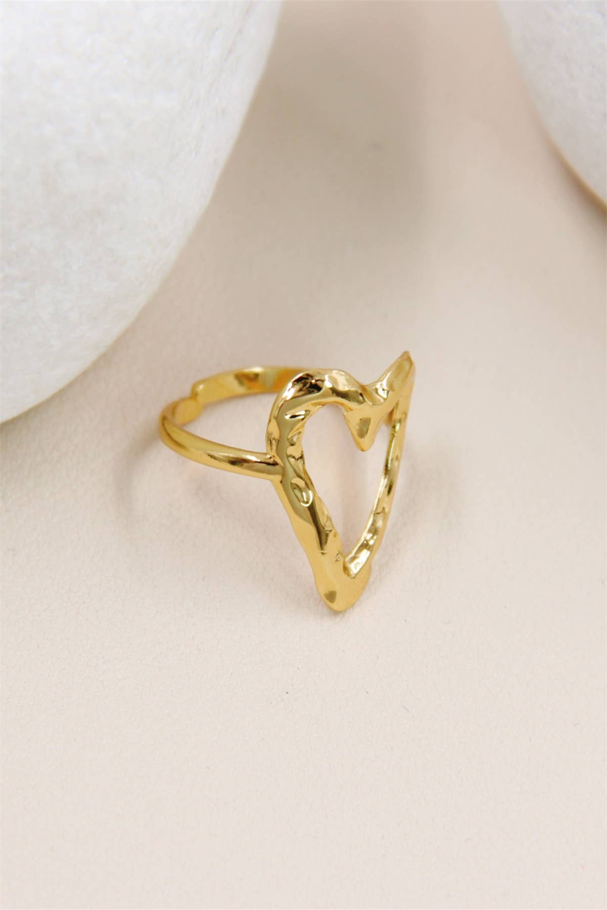 Bague Ajustable En Acier Inoxydable Au Design De Coeur