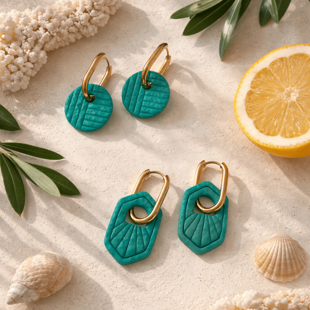 Eau de Mer – Boucles d'oreilles géométriques