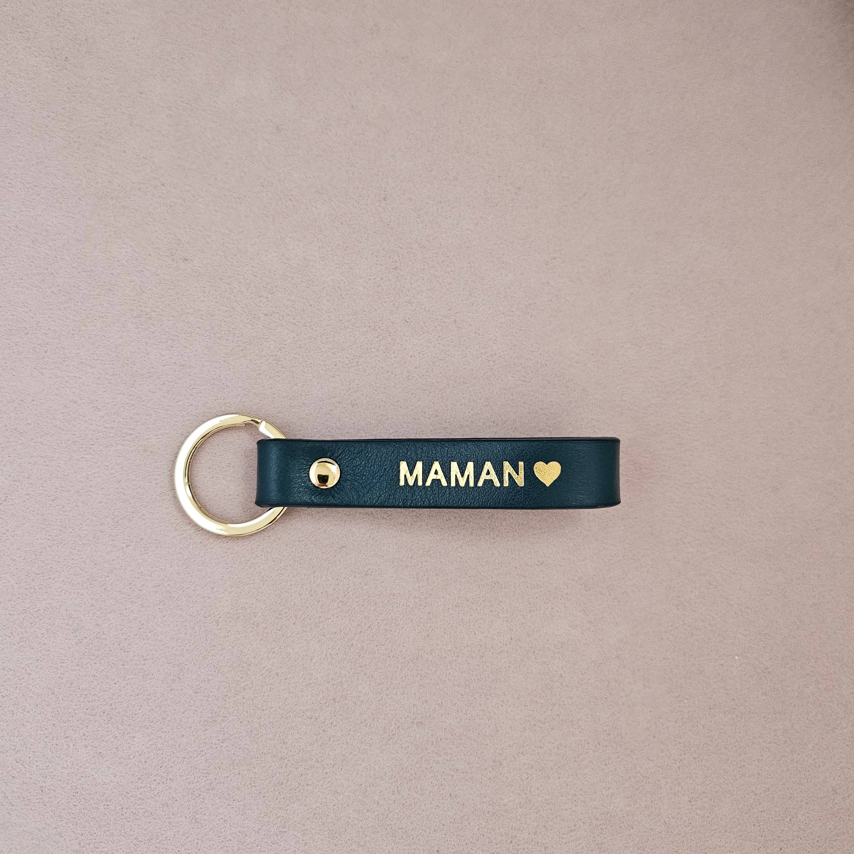 Porte-clé cuir maman