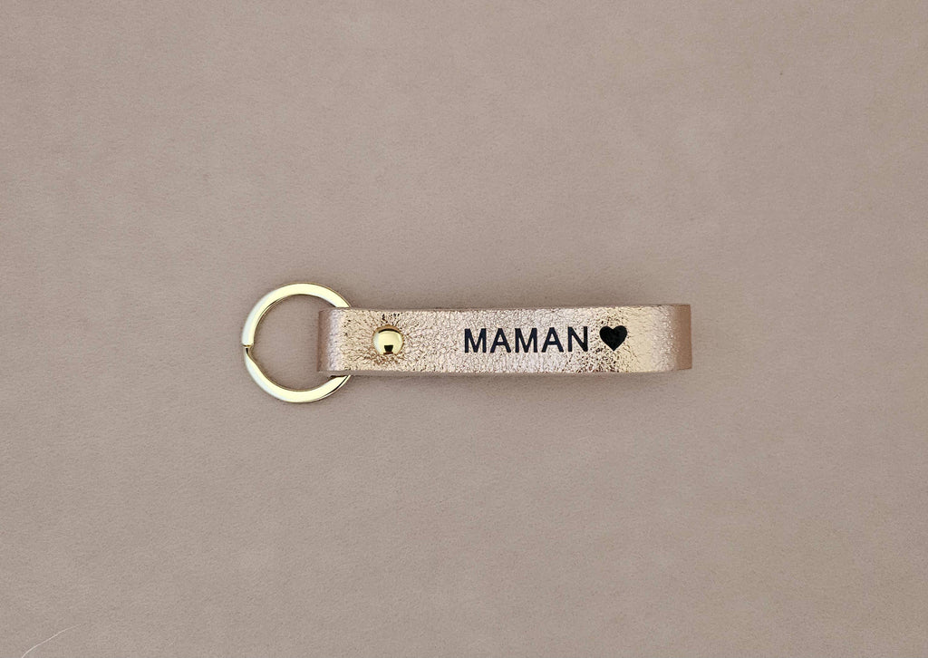 Porte-clé cuir maman