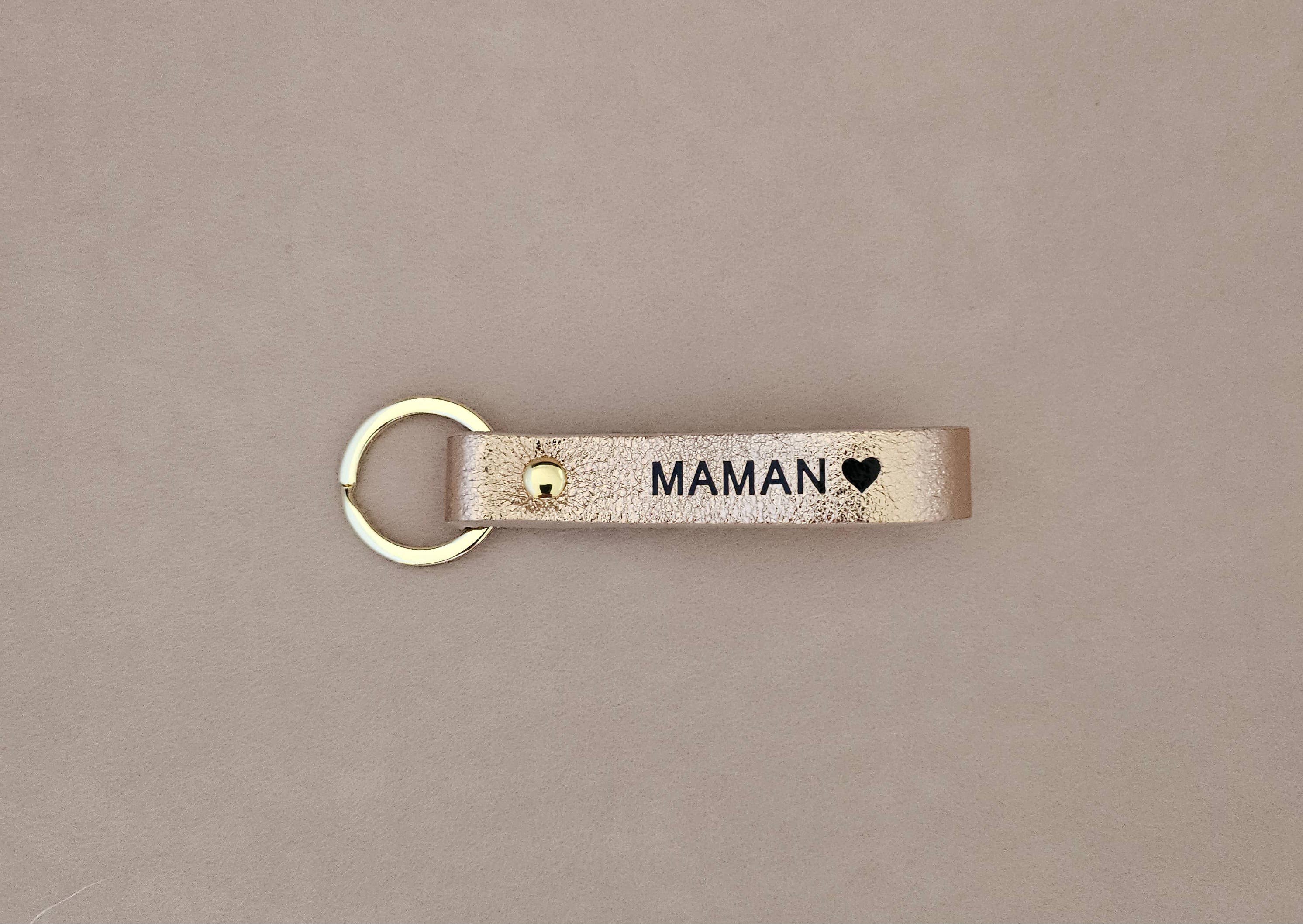 Porte-clé cuir maman