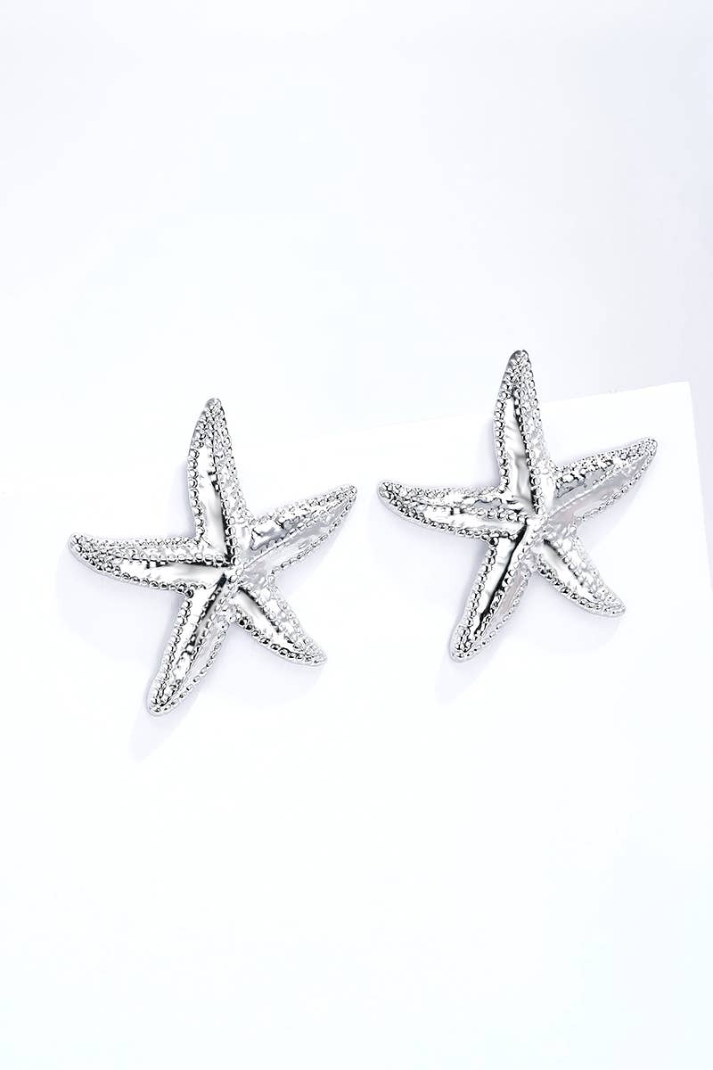 Boucles d'oreilles étoile en acier inoxydable 124AQ387
