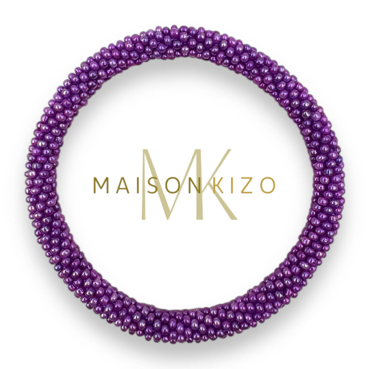Bracelet népalais perles violettes V11