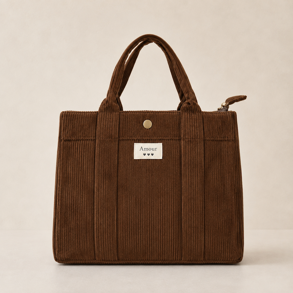 Sac cabas en velours côtelé 005-8092