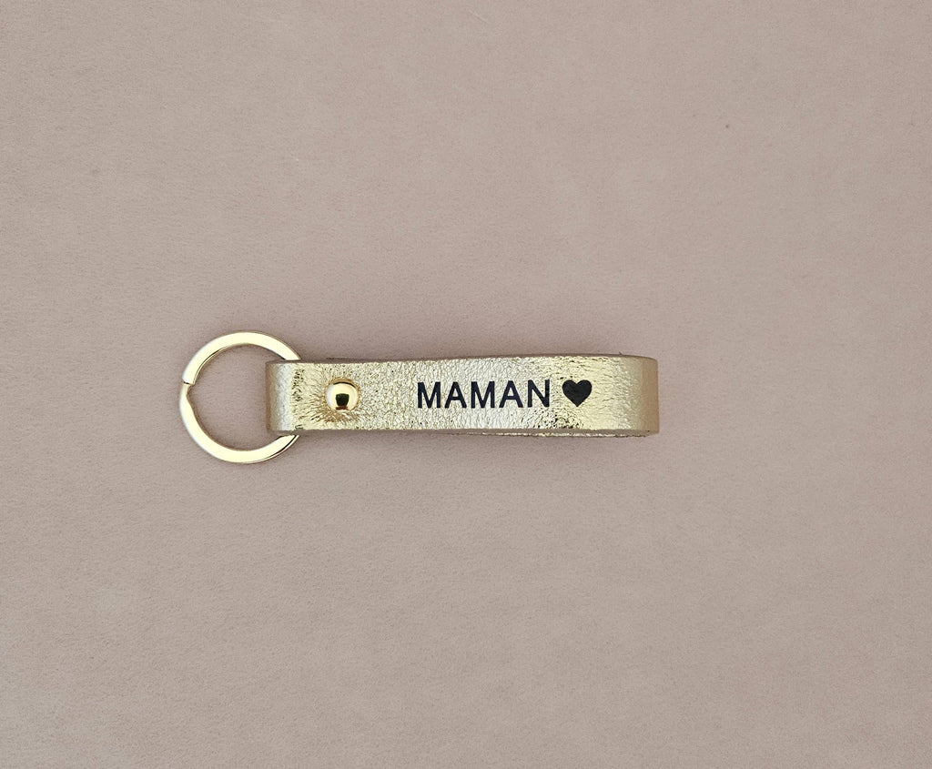 Porte-clé cuir maman