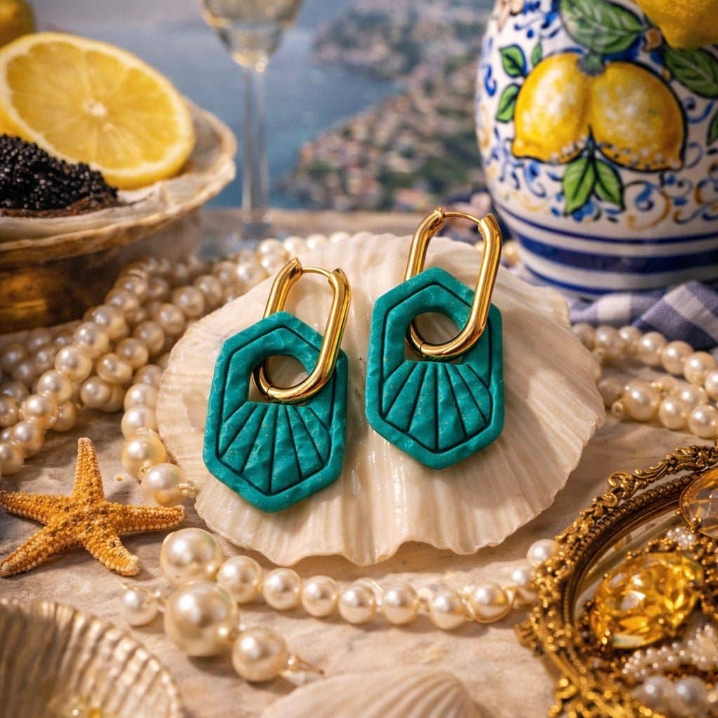 Eau de Mer – Boucles d'oreilles géométriques