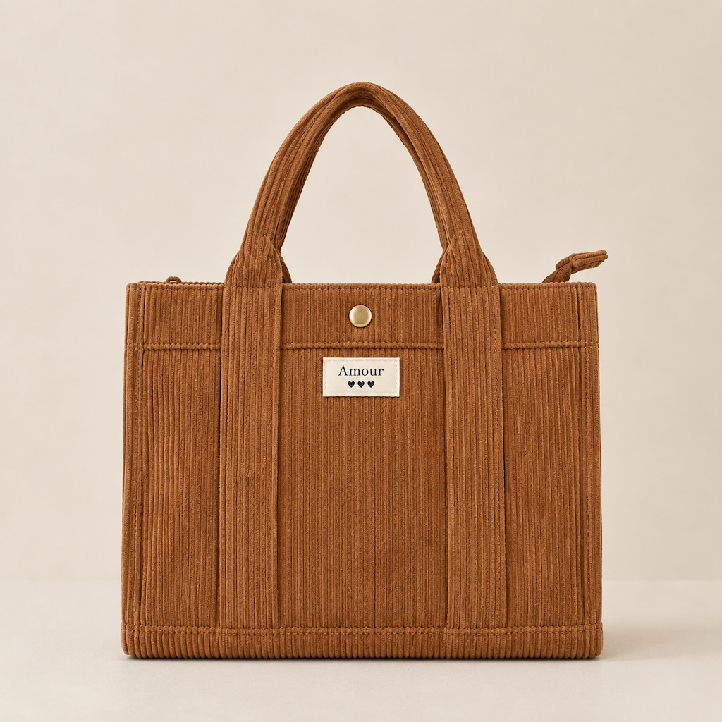 Sac cabas en velours côtelé 005-8092